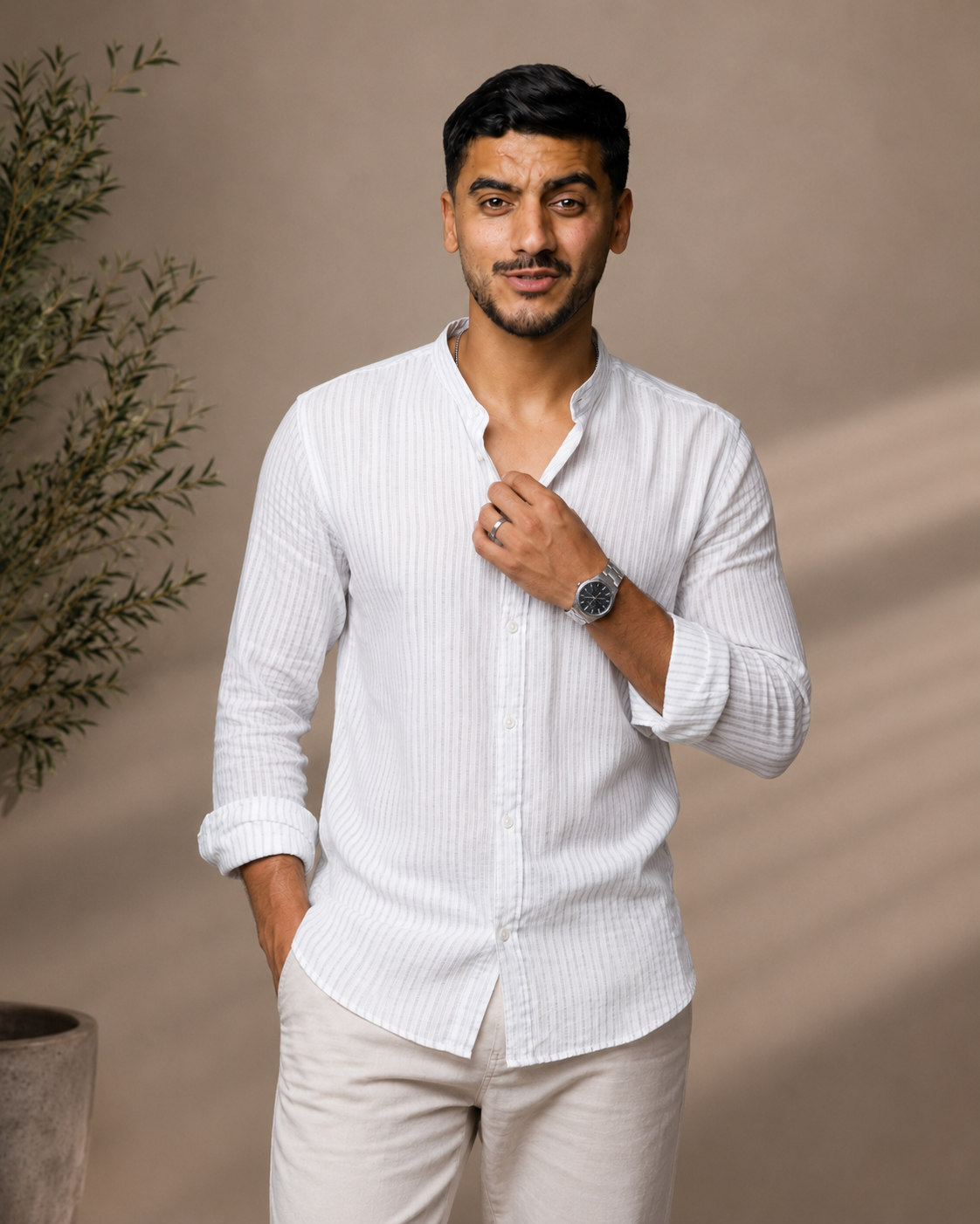 Chemise Homme Élégante à Manches Longues